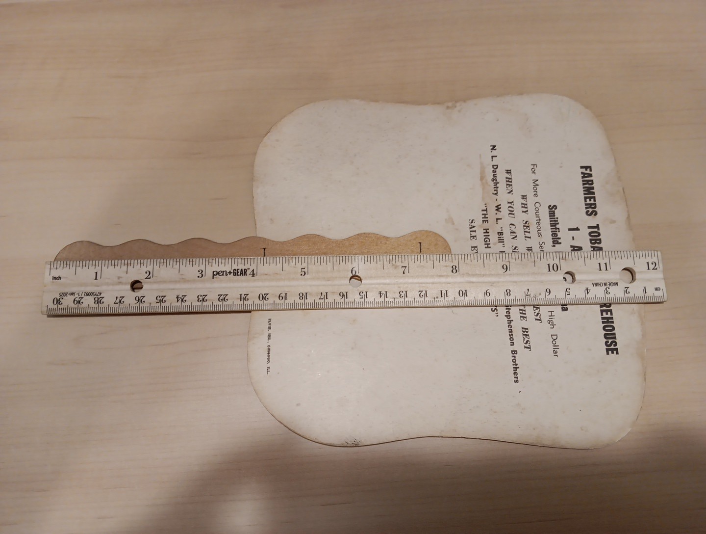 Vintage Farmers Tobacco Warehouse Smithfield NC North Carolina Advertising Fan