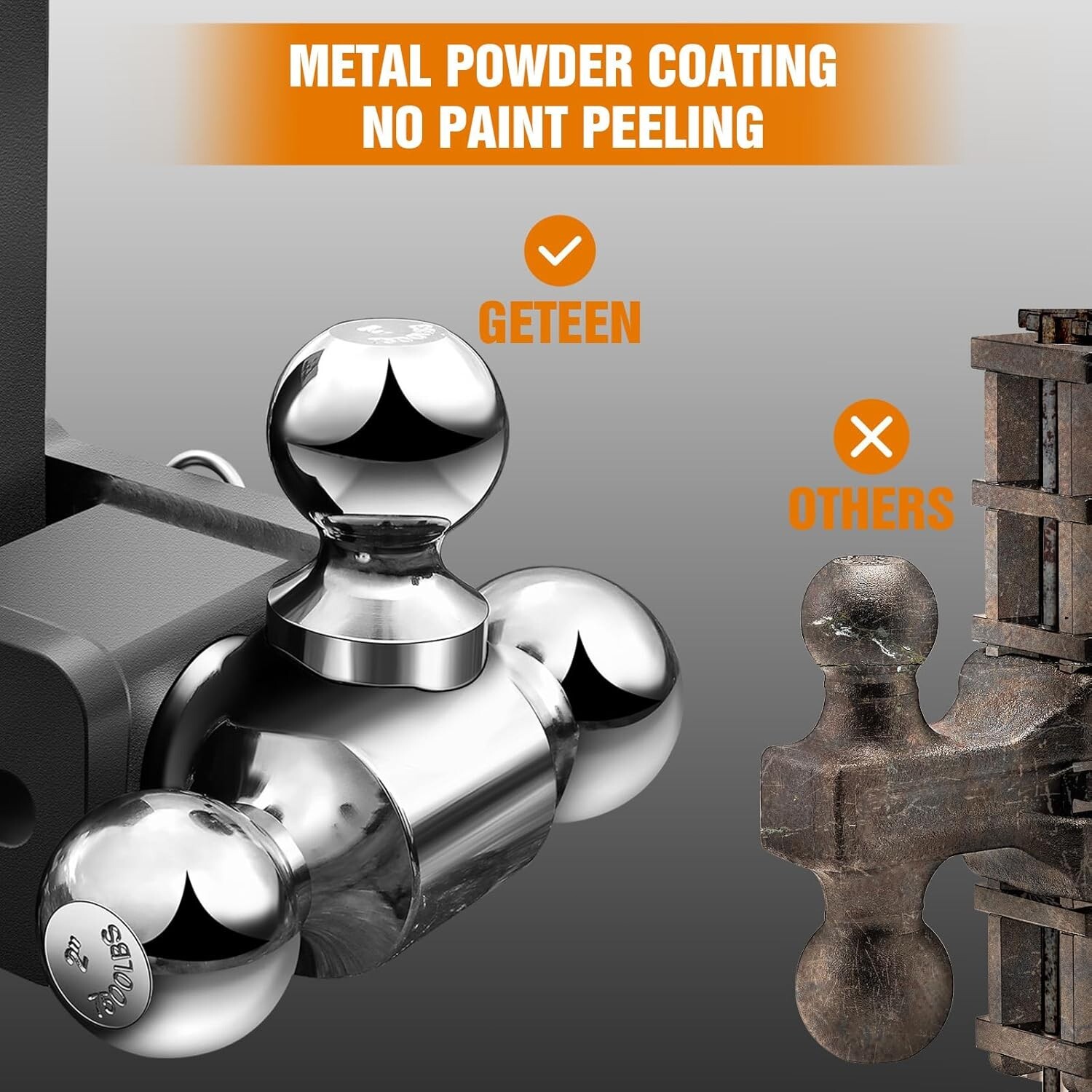 Tow & Stow Adjustable Trailer Hitch Ball Mount 2.5" Receiver 7" Drop Tri-Ball