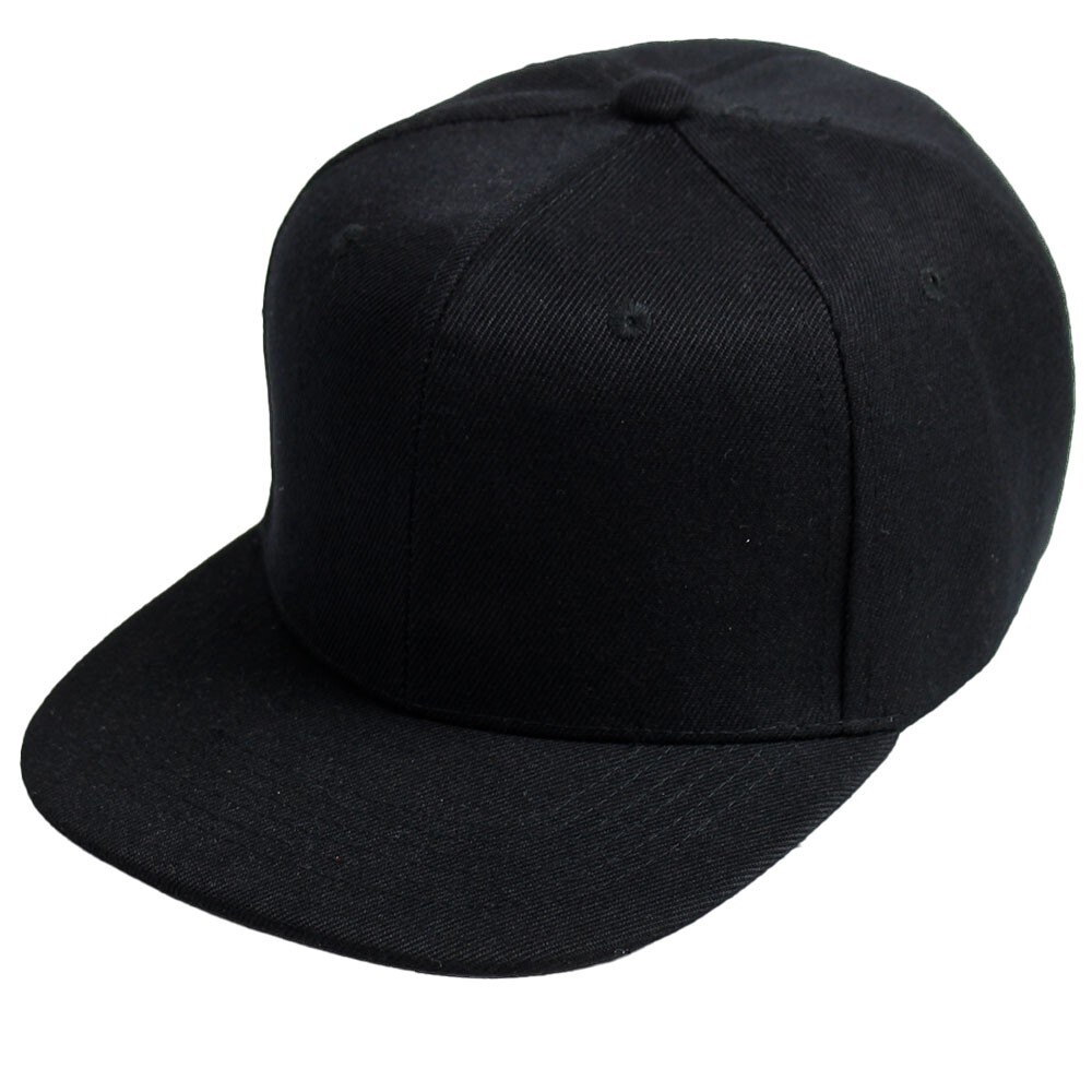 Snapback Baseball Cap Flat Bill Adjustable Blank Plain Solid Structured Hat