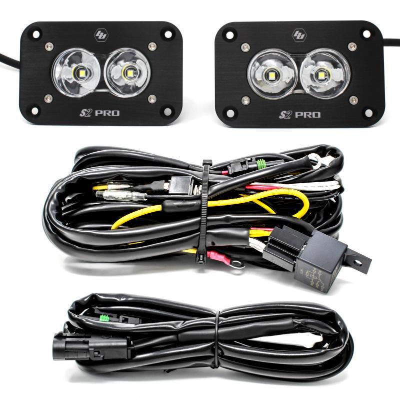 Baja Designs S2 Pro Flush Mount LED Light Pod Kit Work Scene Back Up Reverse