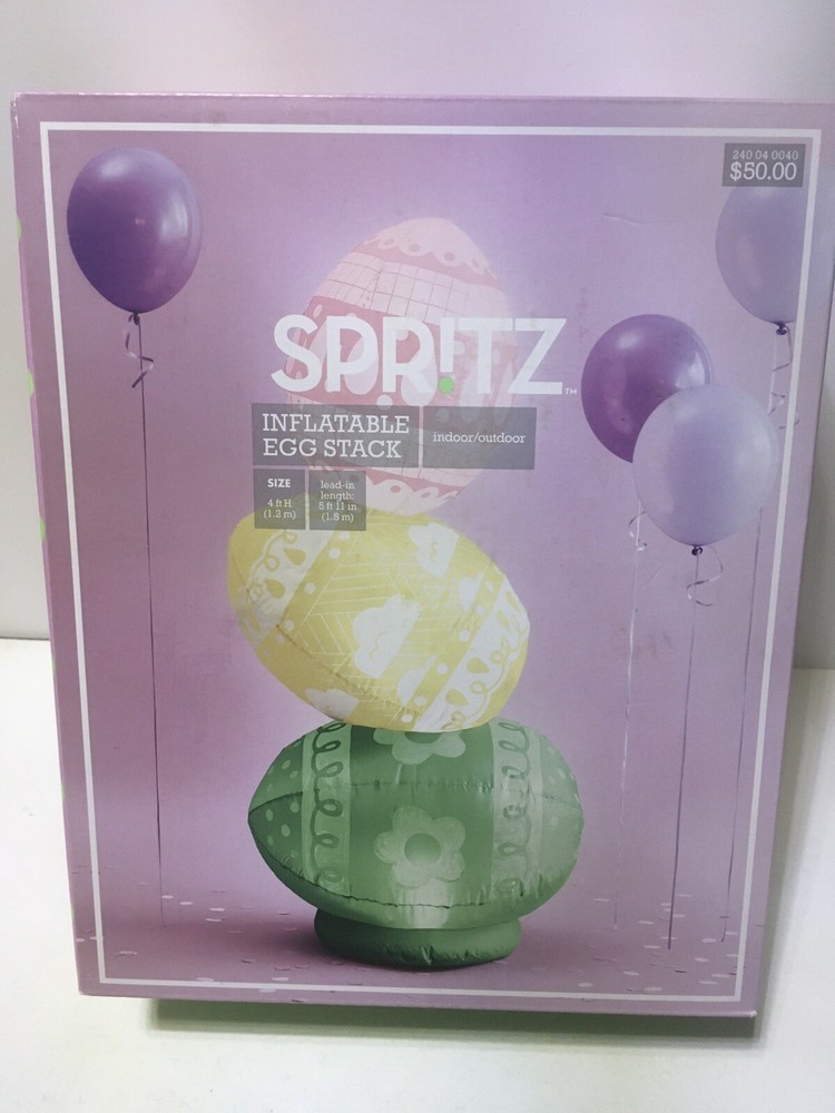 Spritz Inflatable Easter Egg Stack  Blow Up 4 Ft New