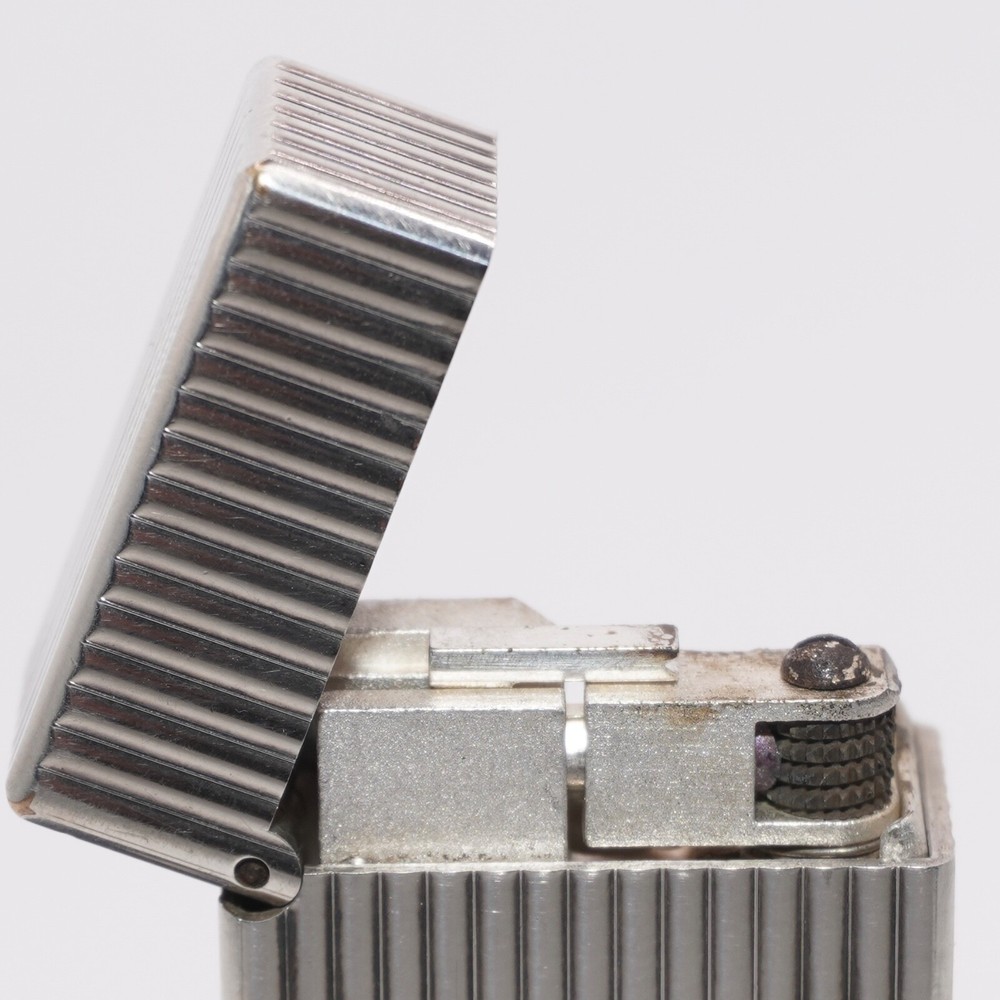Dunhill Lighter Silver Stripe Pattern-Ultrasonically cleaned_Working
