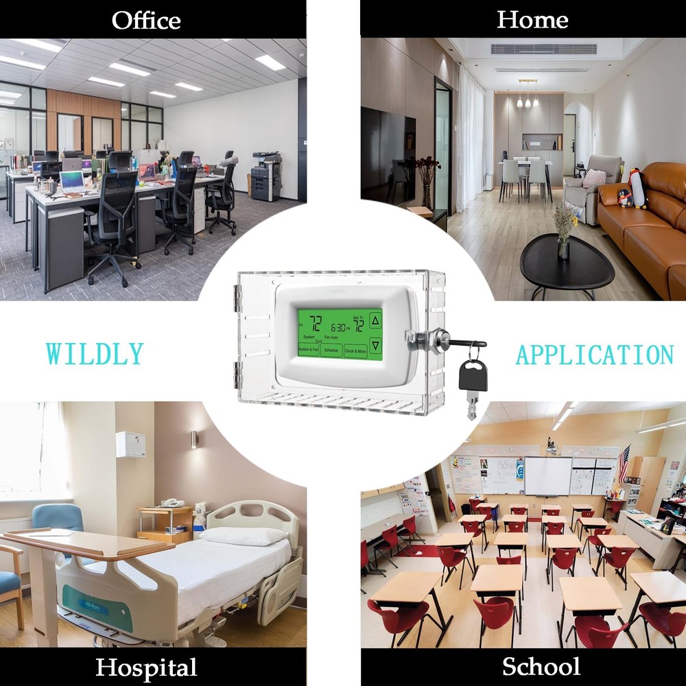 GYFVBH Thermostat Lock Box with Key Large Transparent
