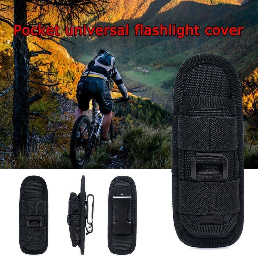 360° Rotatable Tactical Flashlight Pouch Holster Torch Case Belt Torch Holder