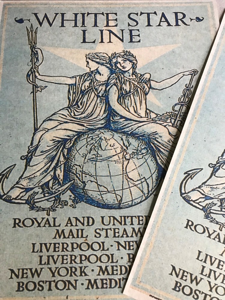 WHITE STAR LINE UNIQUE LOGO ADVERTISEMENT REPRINT