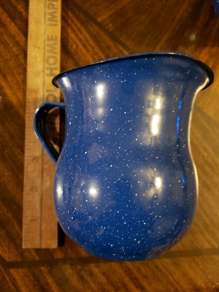 Blue Speckled Enamelware Cream & Sugar
