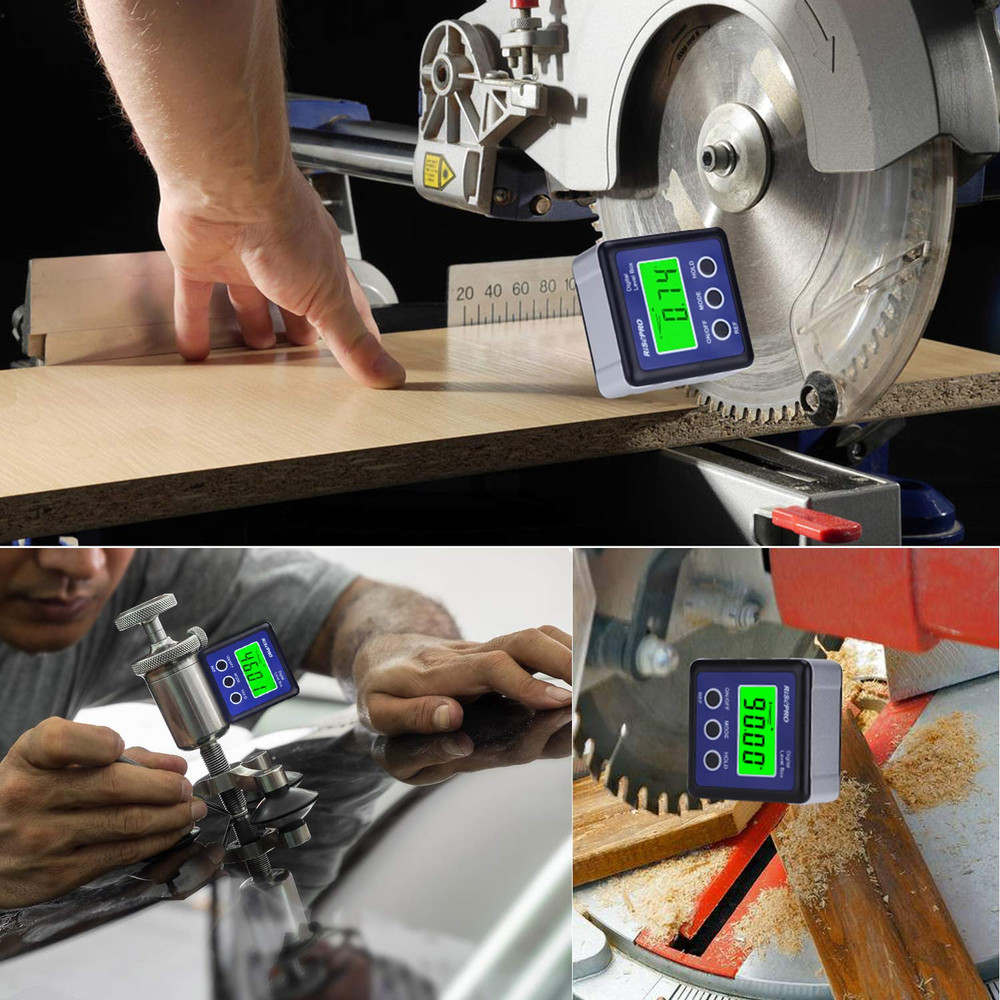Digital Level Box Angle Gauge Protractor Inclinometer Bevel Box with Data Hold,