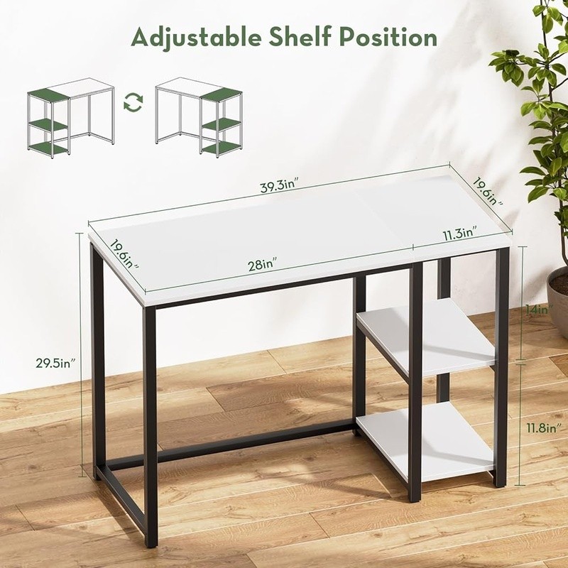 Compact Computer Desk W/ Sturdy Design Tool-Free Assembly Modern Style New