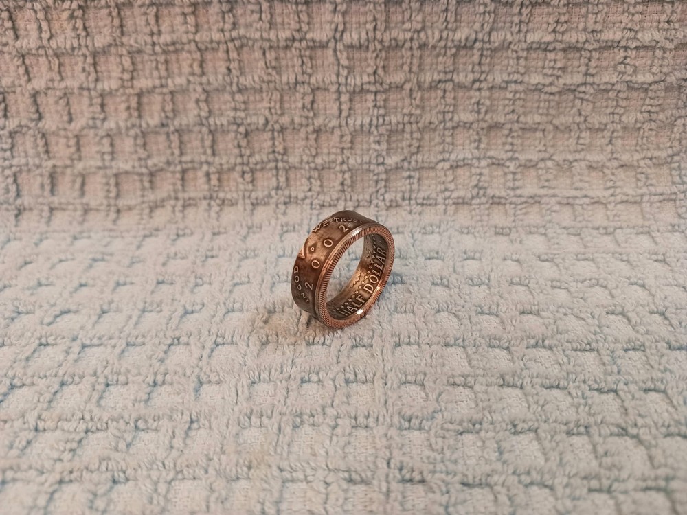 2002 Kennedy Half Dollars  size 9  coin ring  handmade mixed metals