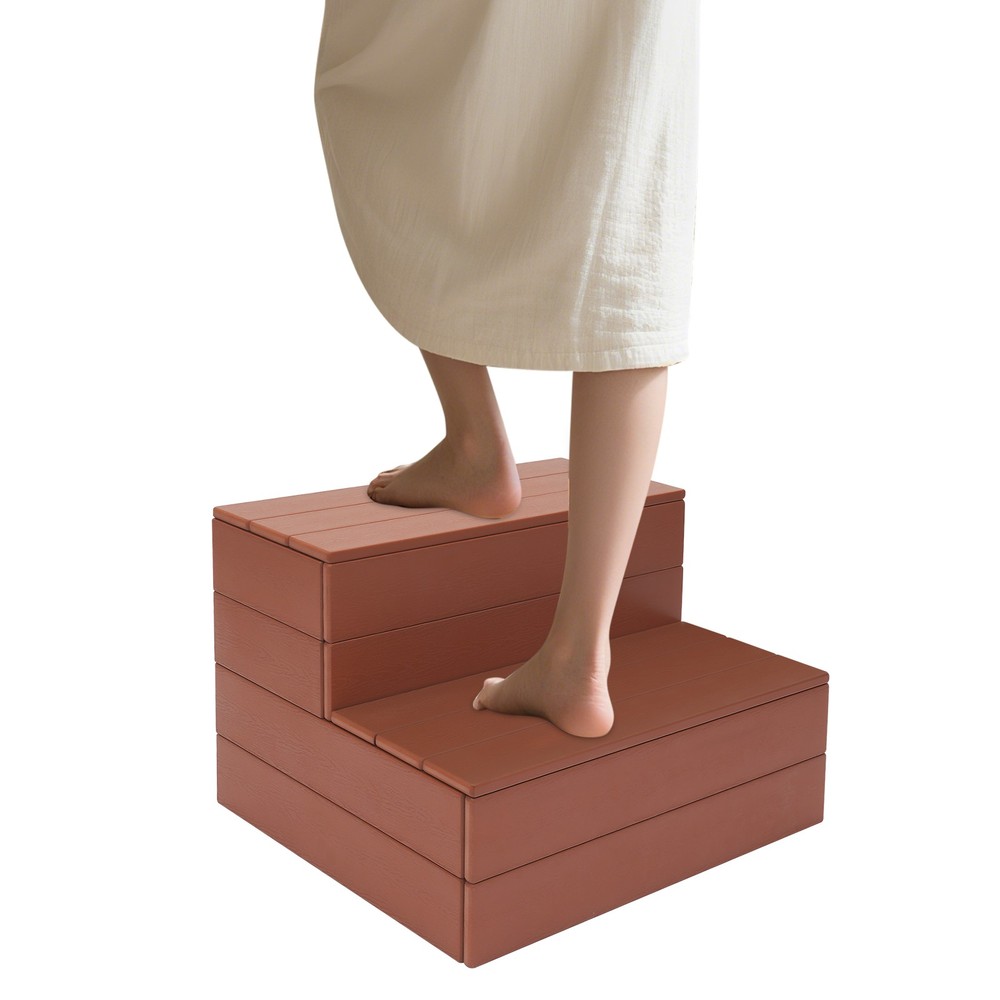 2 Steps Bathtub Steps Floorstanding Spa Steps Hot Tub Stairs 500lbs Rectangular