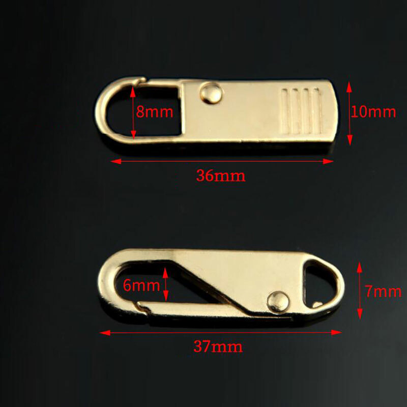 6/3X Metal Zipper Pull Tab Replacement Puller Zip Extender for Bag Jacket Coat✔