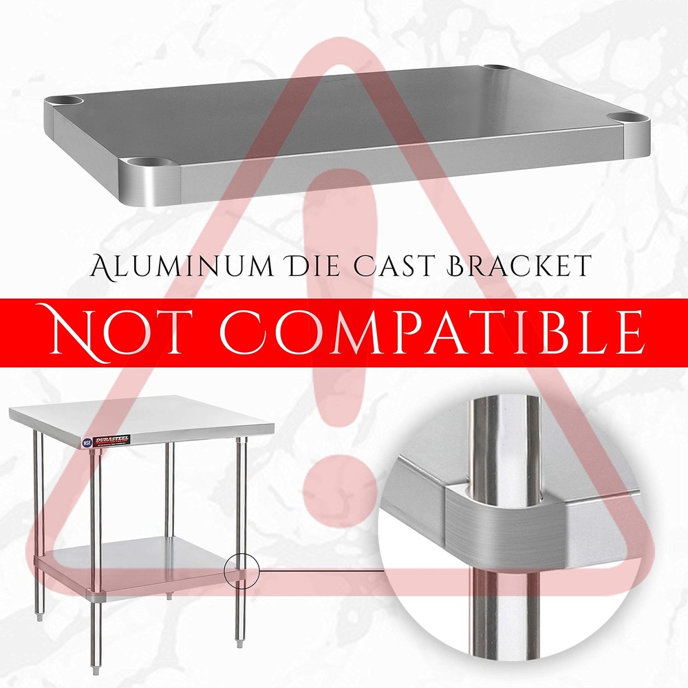 Galvanized Under Shelf for Work Tables Extra Adjustable Lower Shelf for 30''...