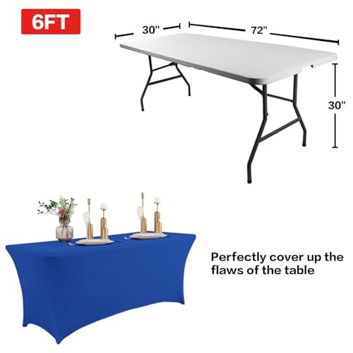 4FT Table Cloth for Rectangular Fitted Events Stretch 4 Ft - 1 Pc Royal Blue