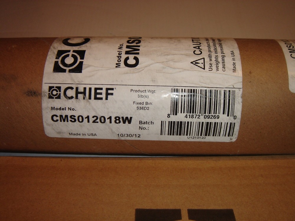 CHIEF Bundle CMA110 & CMS012018W Ceiling Plate 12-18" Adjustable Ext. Column NEW