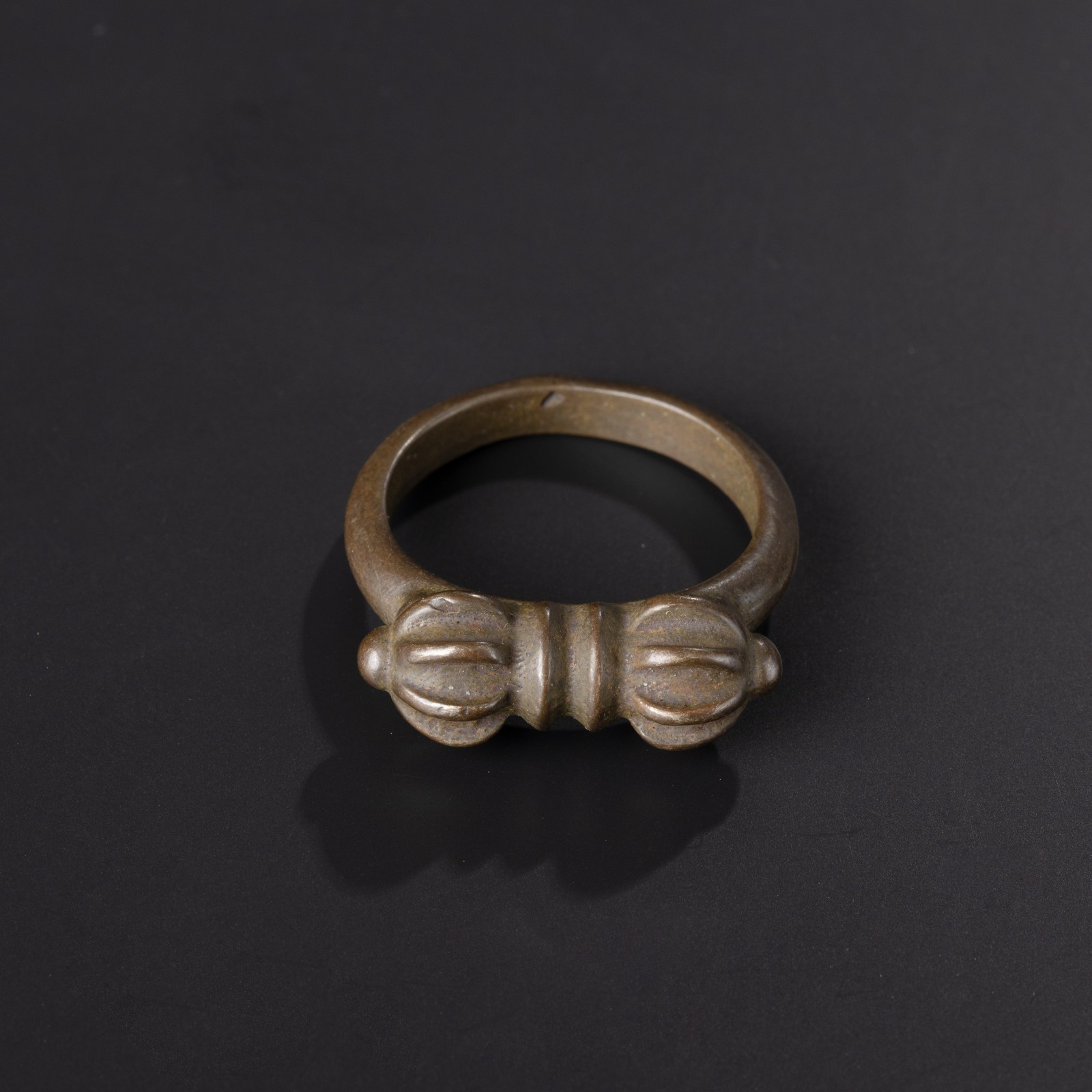 Antique Tibetan Bronze Vajra Dorje Amulet Ring