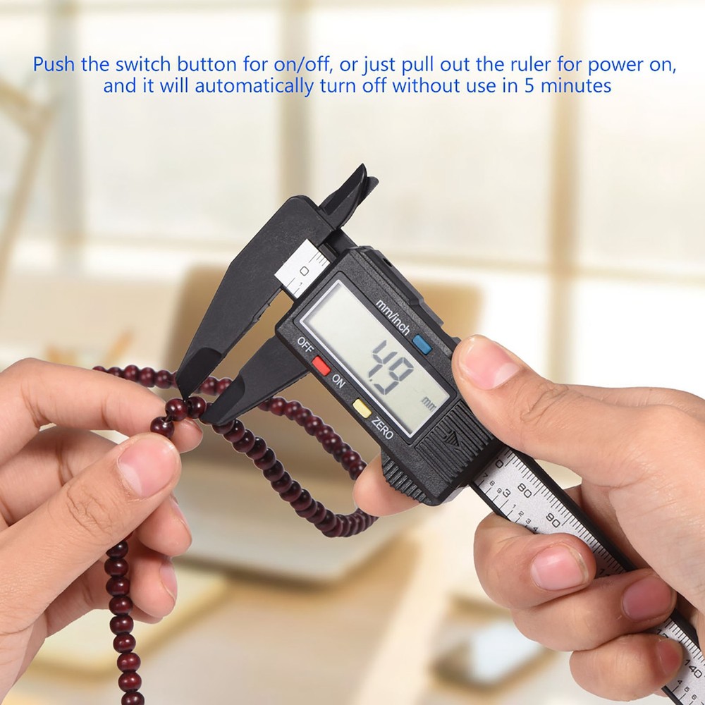 (Black)Digital Caliper with Extra Large LCD Screen for Measuring Inside NY