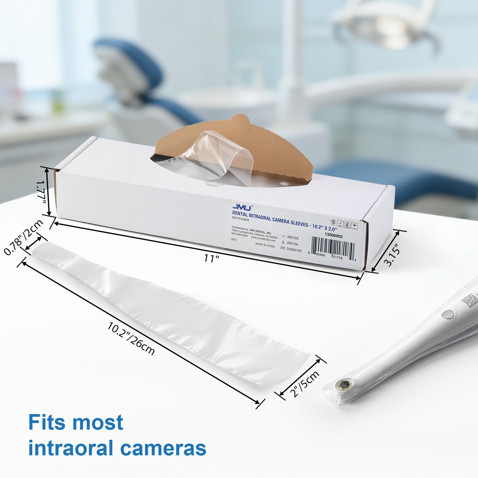 Lot Dental Disposable Intraoral Camera Sleeves Sheath Transparent 10.2＂x 2.0＂