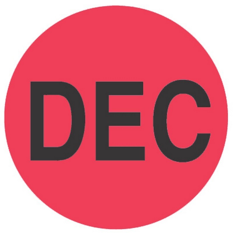 2" Diameter December Circle Labels (500 per Roll)