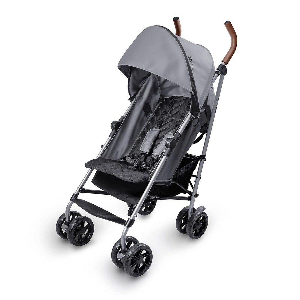 3D Lightweight Mini Stroller w/ Compact Fold Multiposition Recline Canopy &Visor
