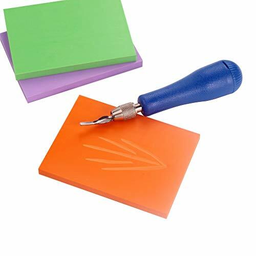 Sharp Cutting Blades Soft Linoleum Carving Block Cutters with Plastic Handles