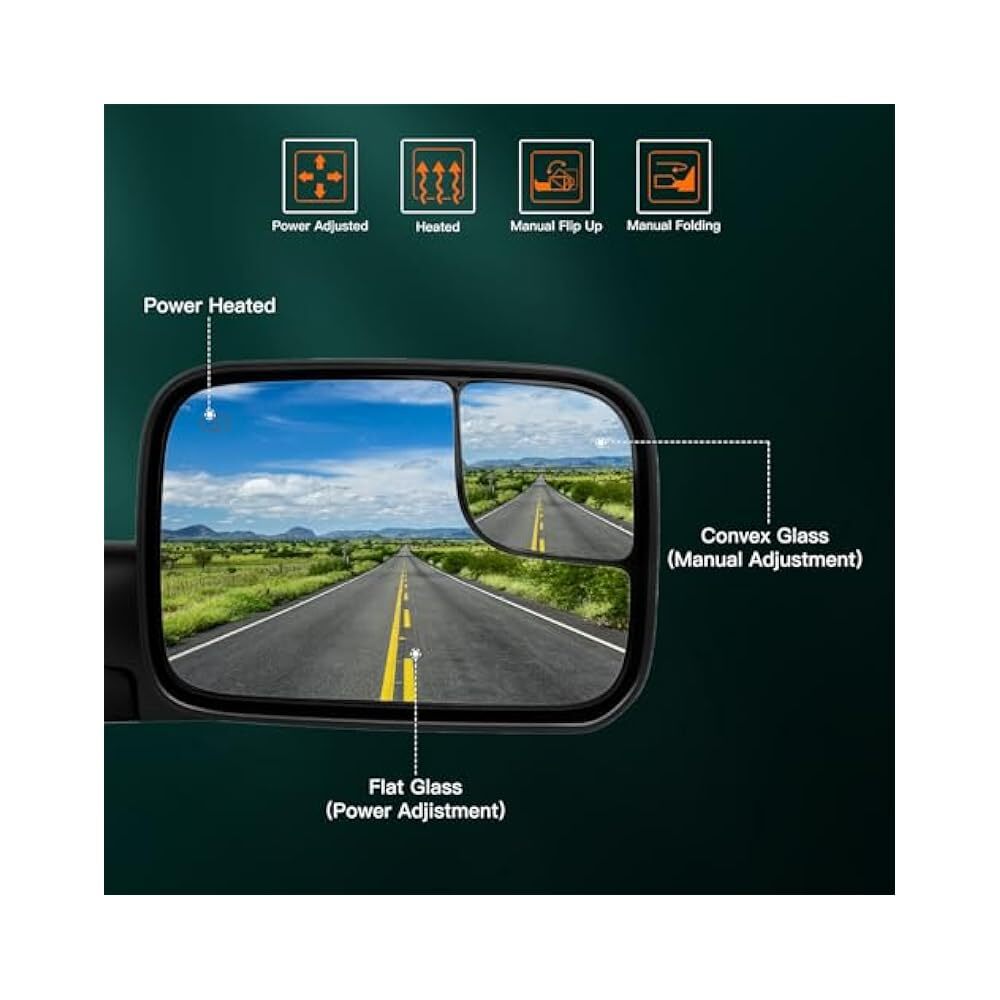 Side Mirror, Power Adjustment & Heating, Passenger Side, Select Fitment