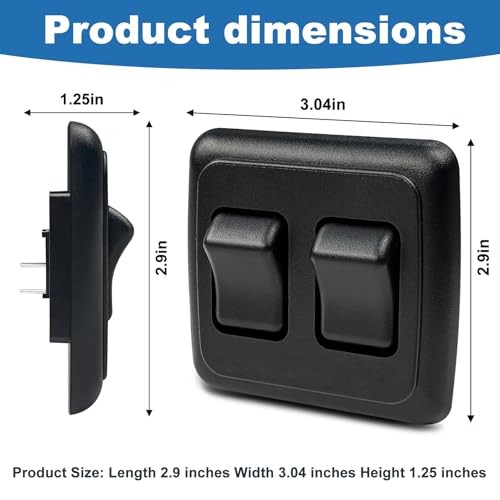 Double SPST On-Off Switch with Bezel（Black）