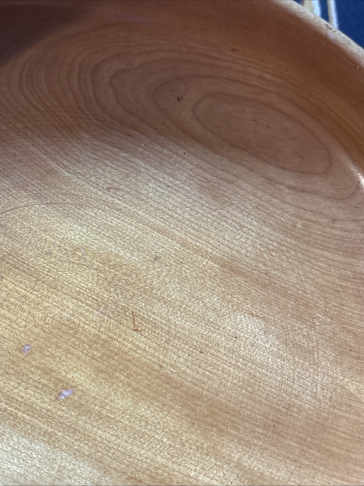 Solid Wood Salad Bowl 3 Sterling Silver Ball Feet Beautiful 9.5”