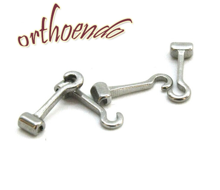 Dental Orthodontic Crimpable Hooks Question Mark Hook Long Curved Left & Right