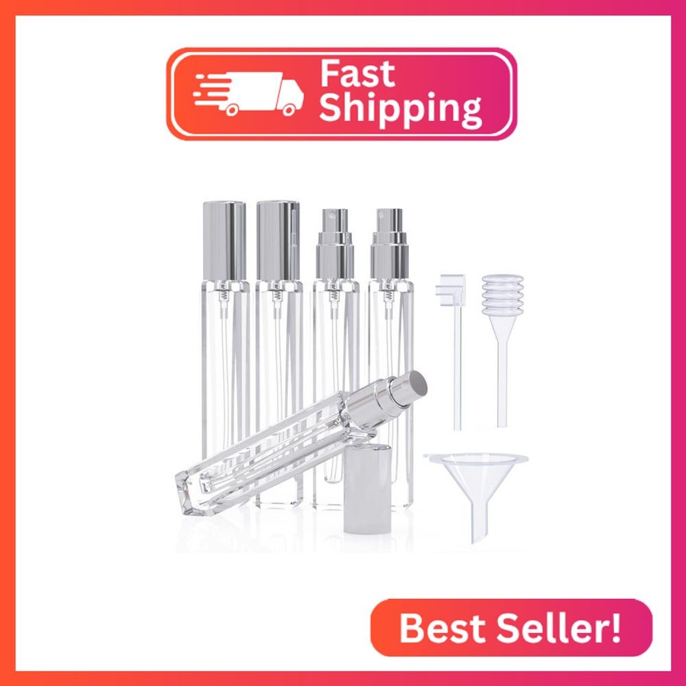 Seafulee 5PCS Cologne Atomizer Empty, 10ML Mini Perfume Bottles Refillable With