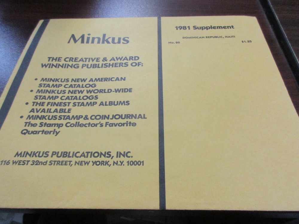 "MINKUS" 1981  SUPPLEMENT DOM.REPUBLIC, HAITI  #20   W/FREE SHIPPING!!!