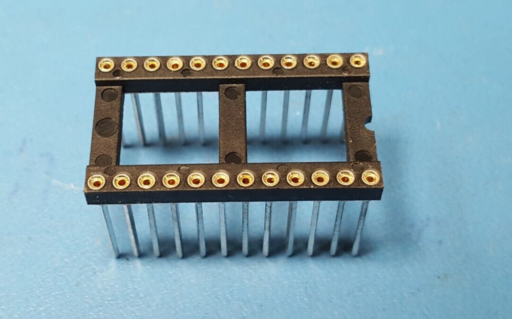 IC SOCKET, AR24-HZW,24 PIN DIP SOCKET, WIRE WRAP, Screw Machine, Tin, Gold,4 Pcs