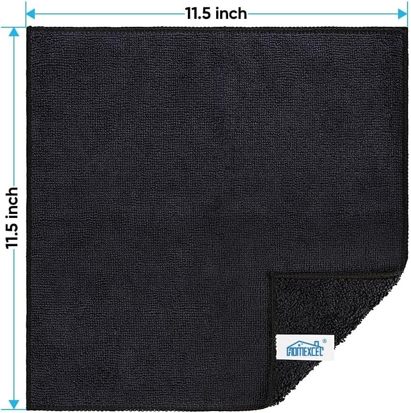 Highly Absorbent Microfiber Towels - 12 Pack, 11.5" x 11.5" - Reusable & Durable
