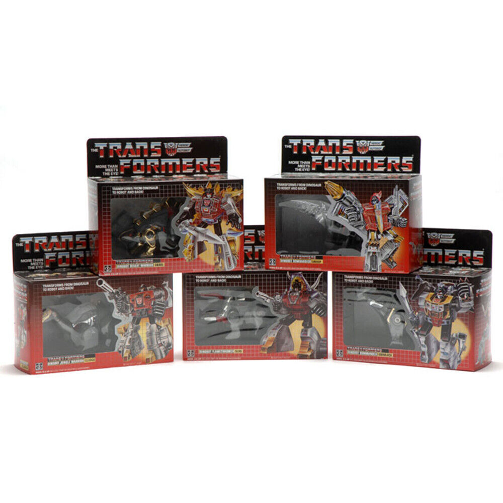 Transformers G1 Dinobots Set Grimlock Swoop Sludge Slag Snarl reissue mint MISB