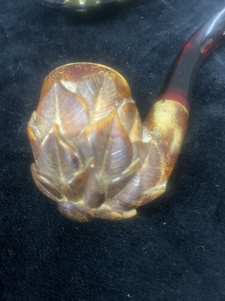 Ural Pipe Vintage With Case Brown Floral Leaf Pattern With Case Read Details