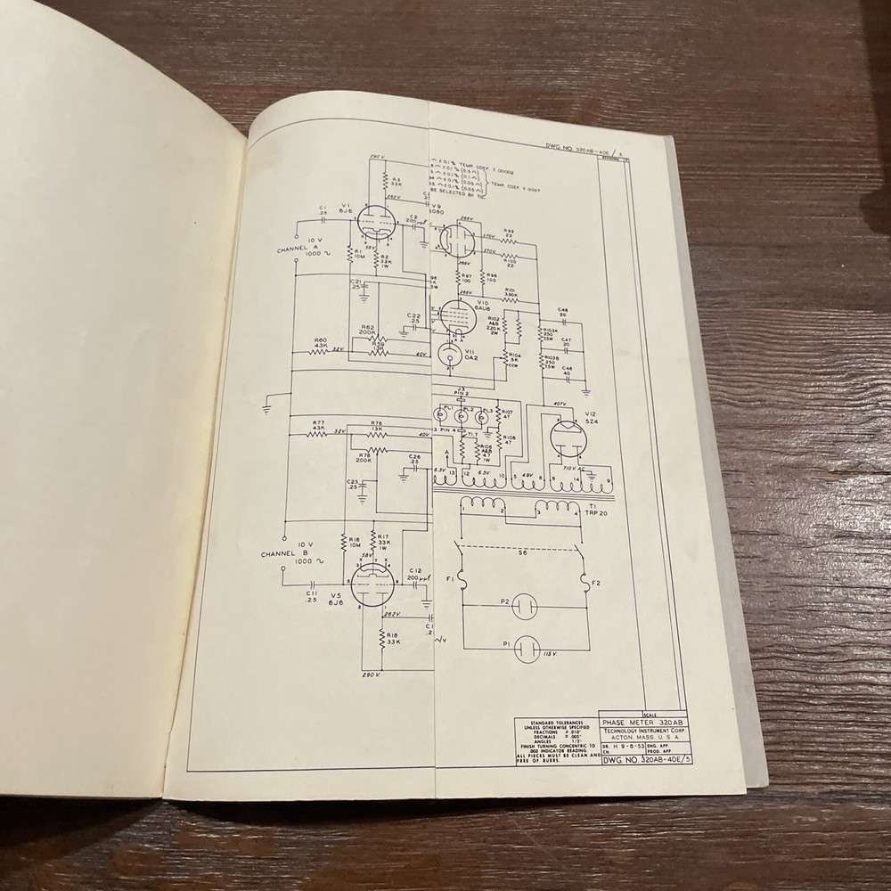 Technology ITC Type 320-AB Phase Meter Operating Instruction Manual 1953