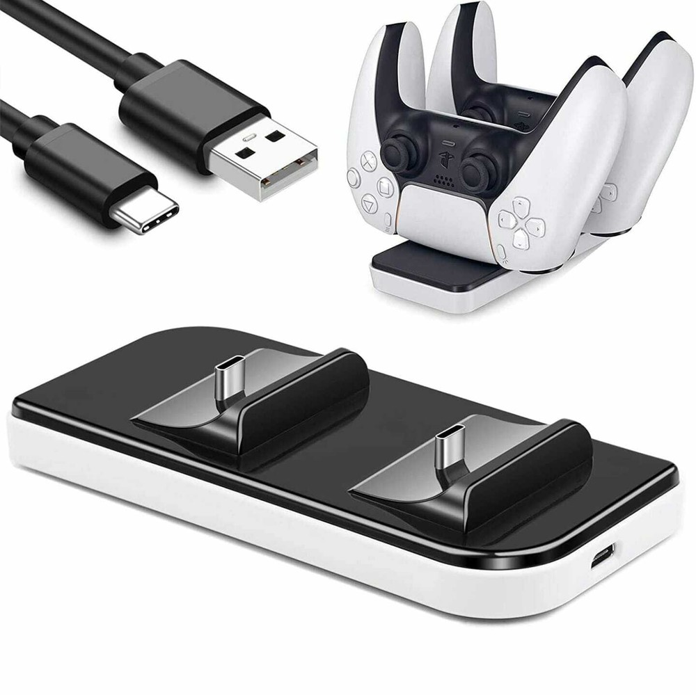 Dobe Dual PS5 Controller Fast Charging Dock, Compact and Lightweight, White