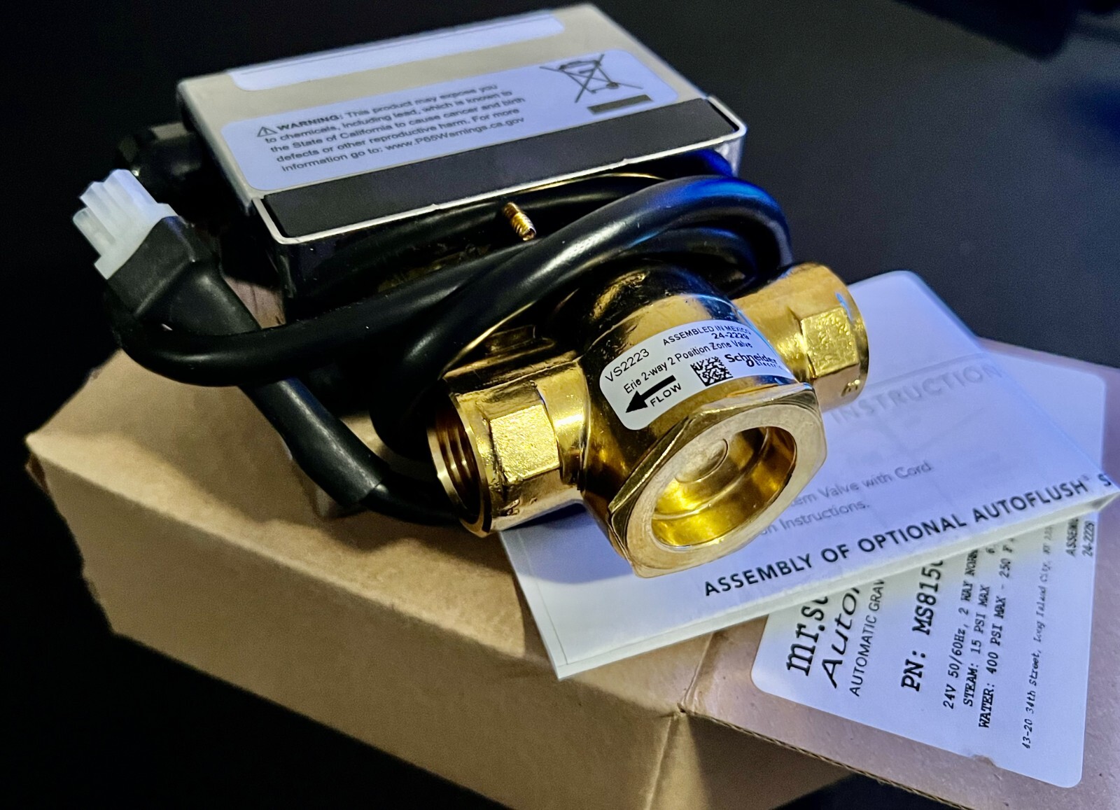 original Mr. Steam MS81500e auto flush for residential MS generators Brand New