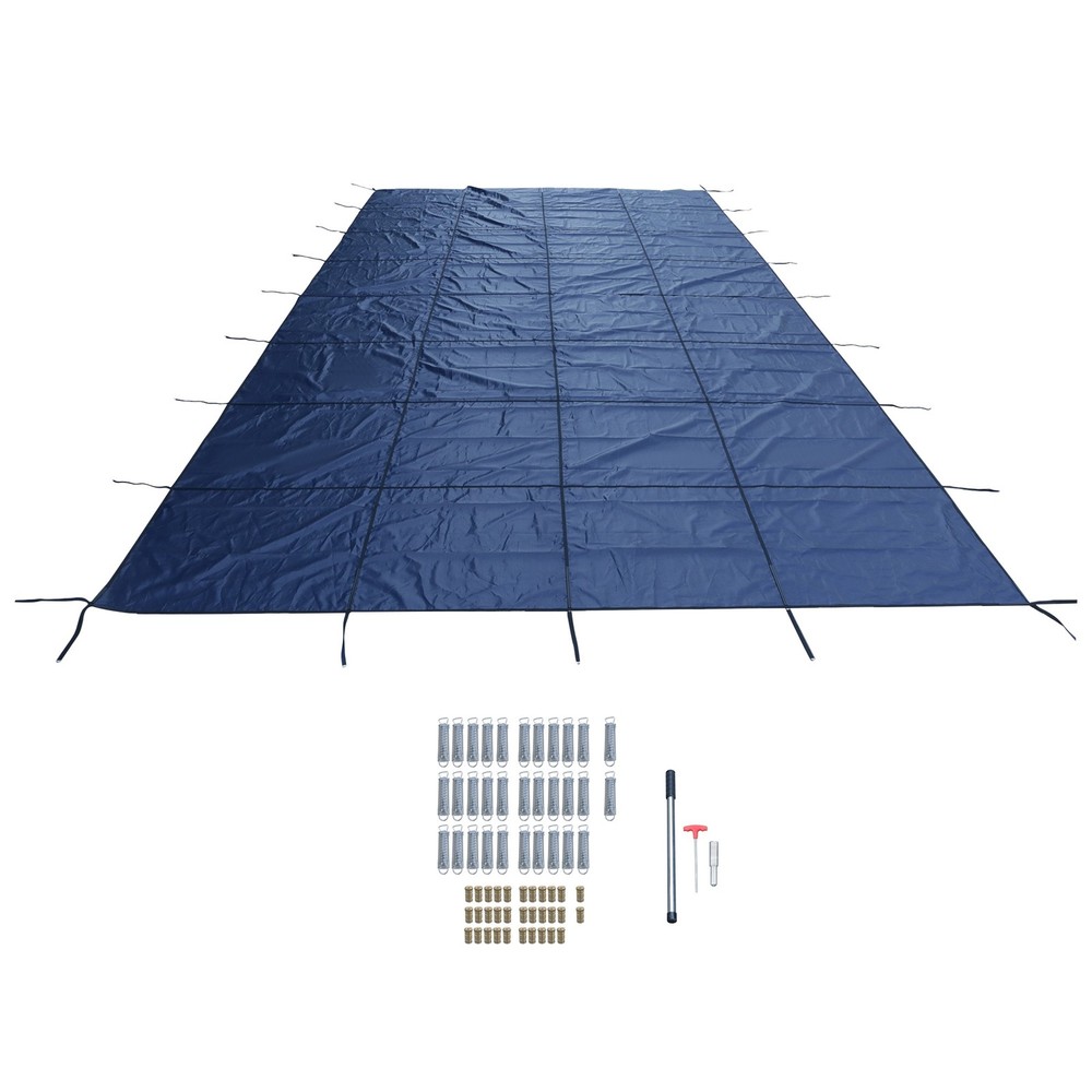 LABLT Blue Inground Heavy-Duty Solid Pool Safety Cover 27 x 47FT Include Tool