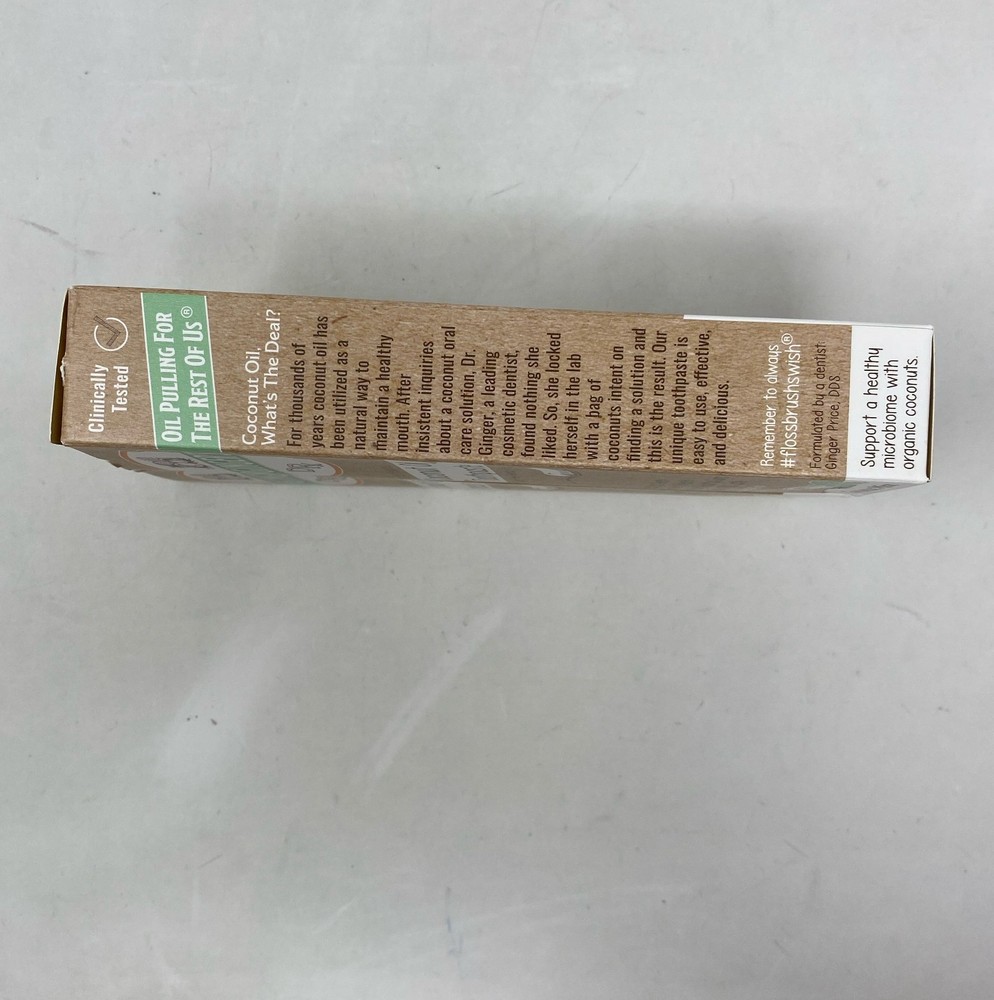 Dr. Ginger's Coconut Oil Toothpaste - Coconut Mint, 4 oz Each 2-Pack Fluoride