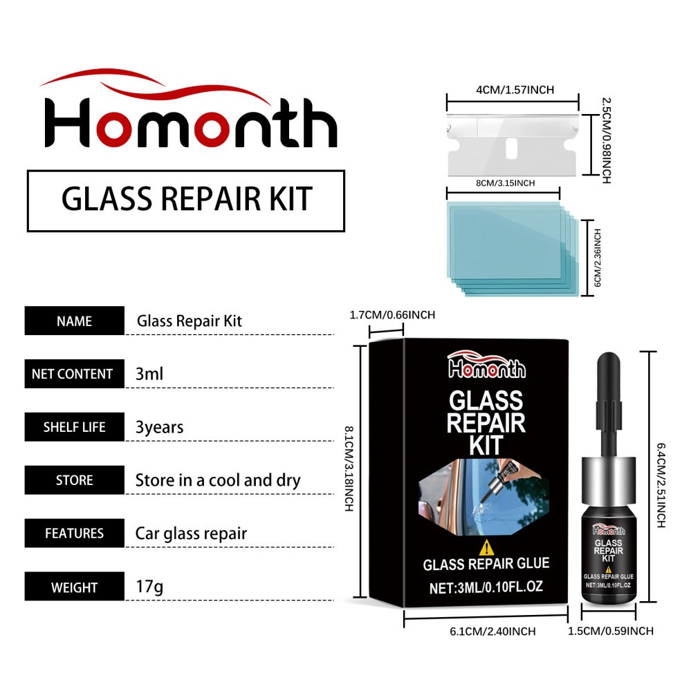 glass repair kit car windshield cra scratch clear vis
