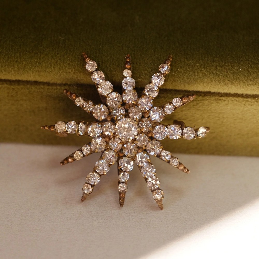Victorian Gold filled Paste Star Brooch