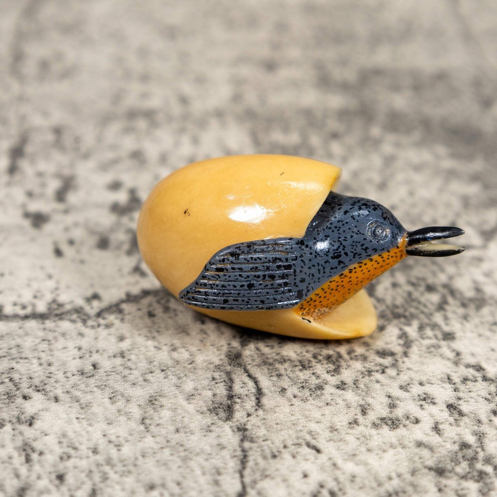 Seed Eater Bird Emerging Egg Tagua Carving