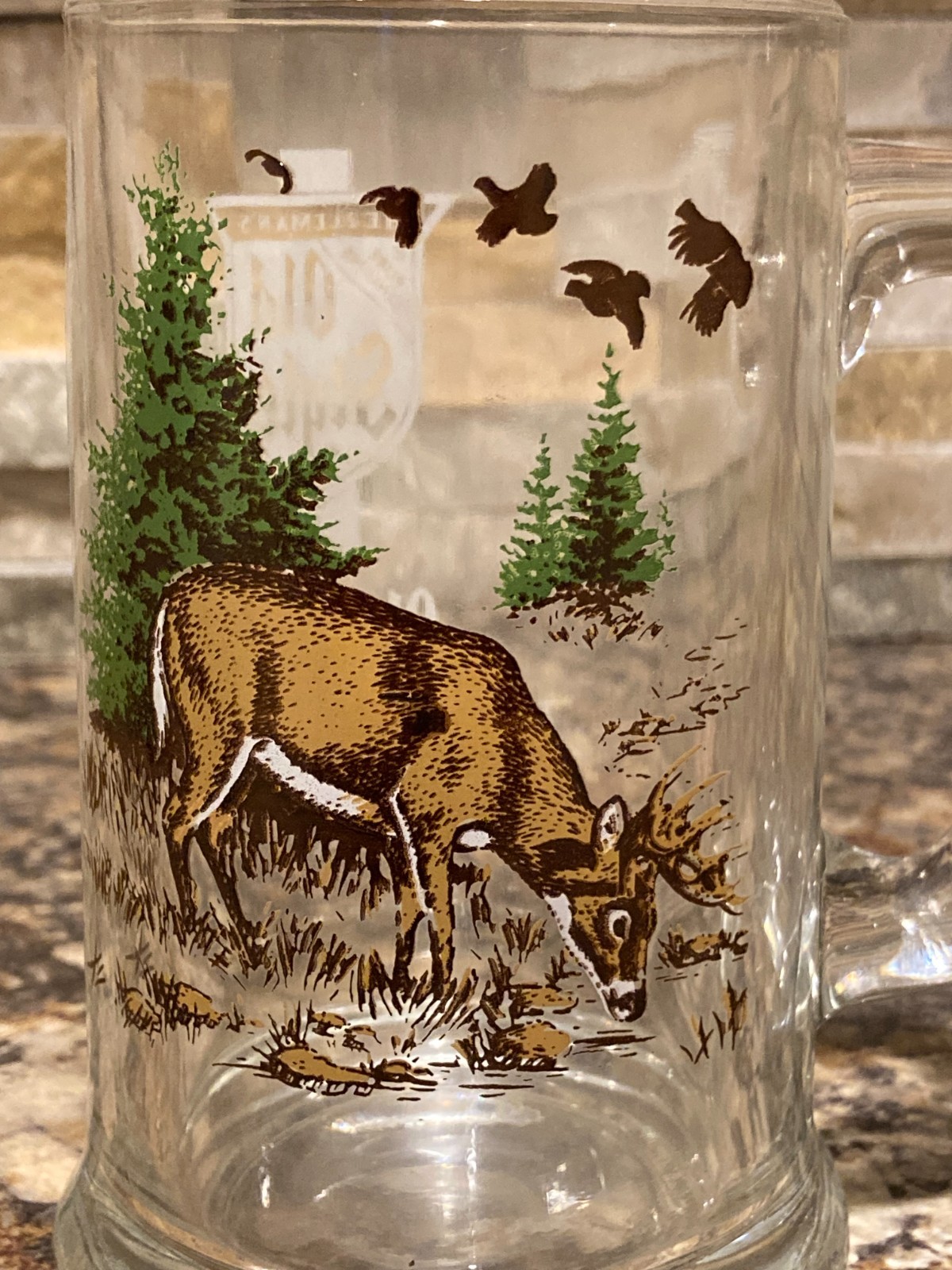 Old Style Glass Beer Mug "Collector Series IV" ~ Whitetail Deer / Buck