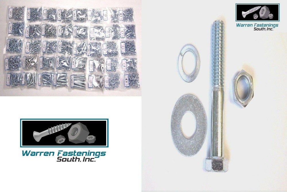 2000 Piece Grade 5 Coarse Thread Bolt,  Nut, Flat And Lock Washer Assortment
