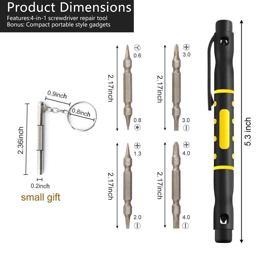 4 Pieces mini screwdriver set Portable Multi-Purpose Screwdriver tiny screwdr...