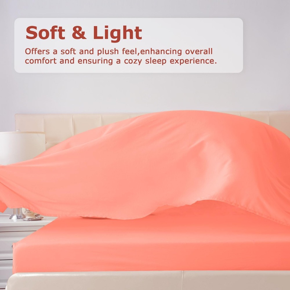 Queen Size Bed Sheet Set - 4 Piece Soft Microfiber Sheets with Deep Pockets, ...
