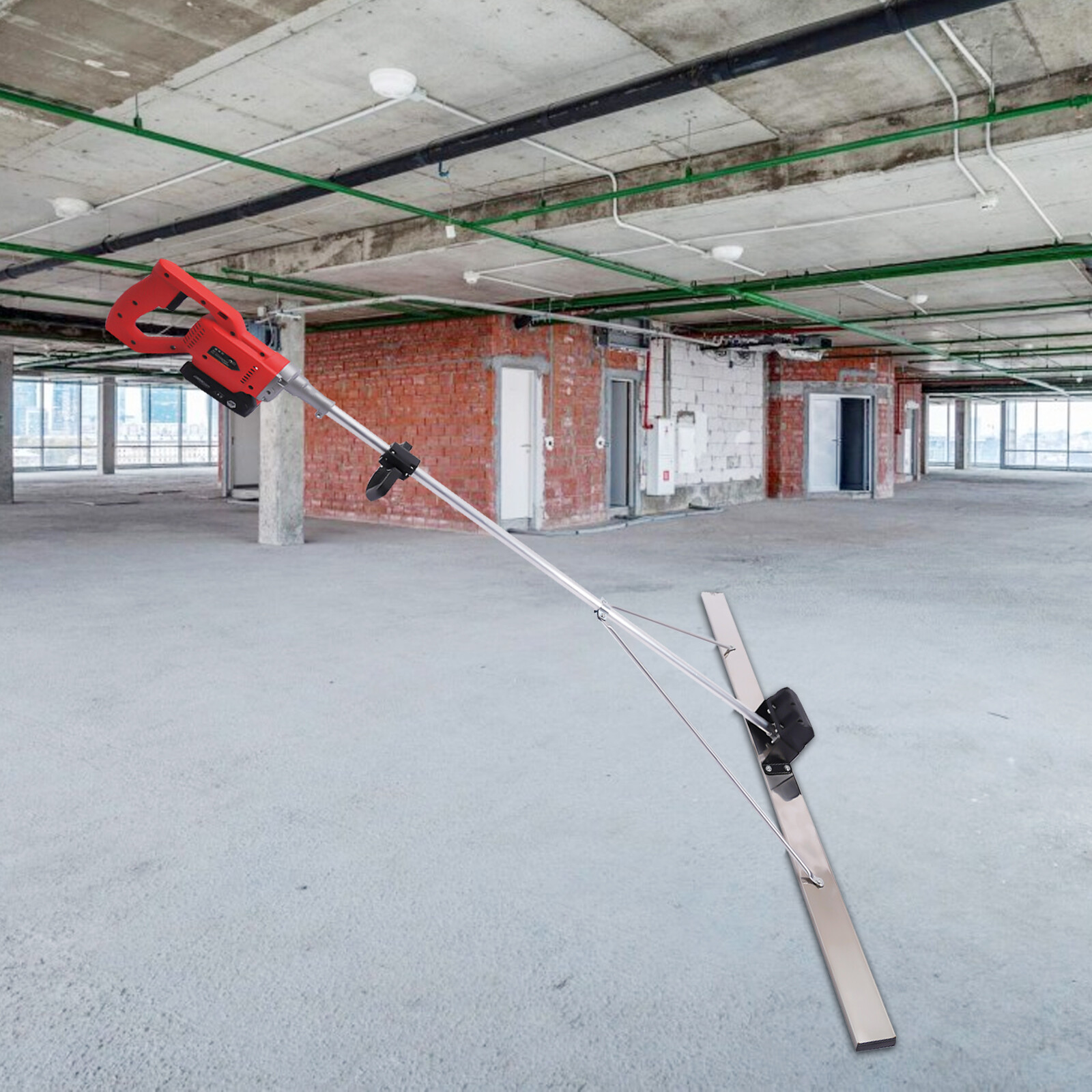 21V Cordless Concrete Vibrators Surface Power Trowel w/ 59" Screed Blade Rulder