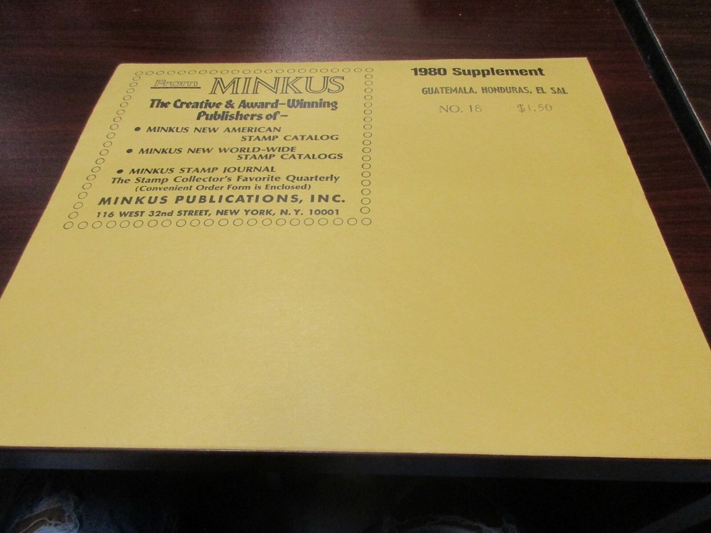 "MINKUS"1980 SUPPLEMENT GUATEMALA, HONDURAS,EL SAL  #18  W/FREE SHP.