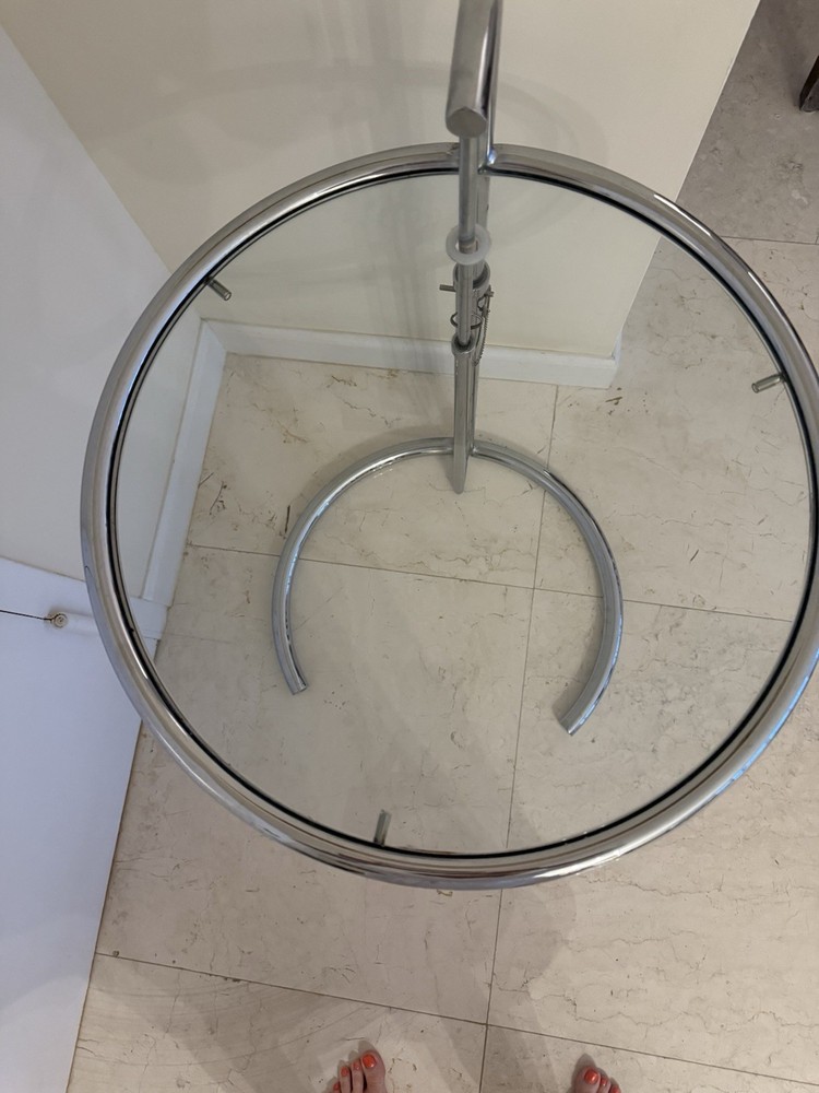 Eileen Grey Crome And Glass Side Table (attributed)