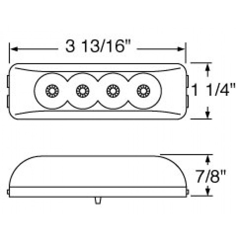 4 LED Reflector Rectangular Clearance Marker